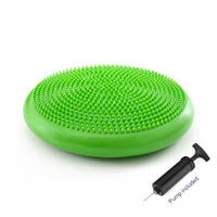 PVC Inflatable Green Massage Balance Cushion Wobble Disc Fitness Training Waterproof Pump